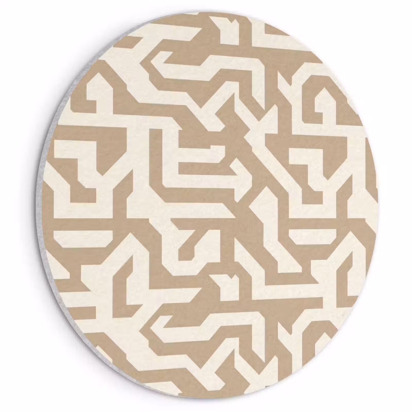 Akoestisch schilderij rond - Modern - Abstract - Beige — 1