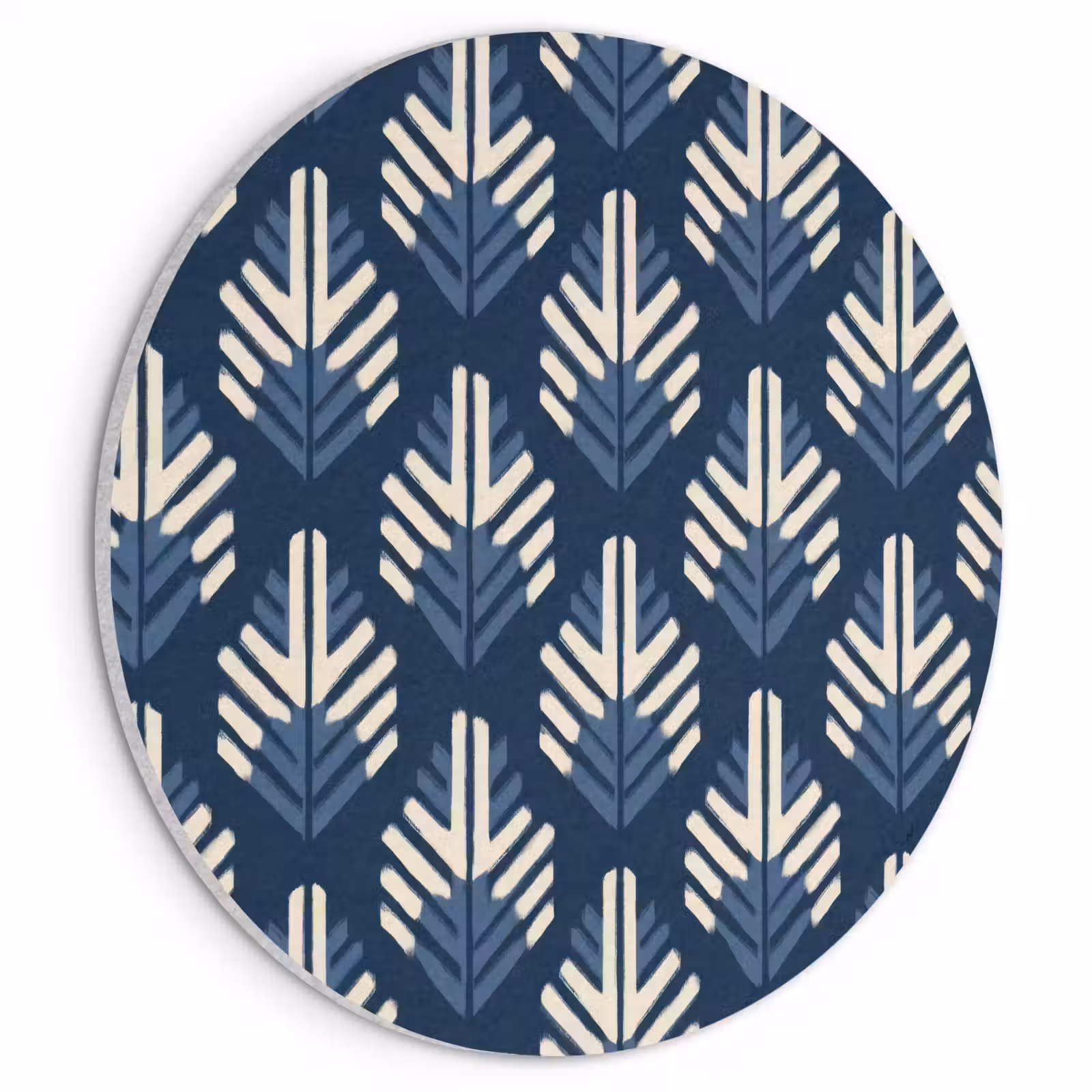 Akoestisch schilderij rond - Modern - Patroon - Blauw — 1