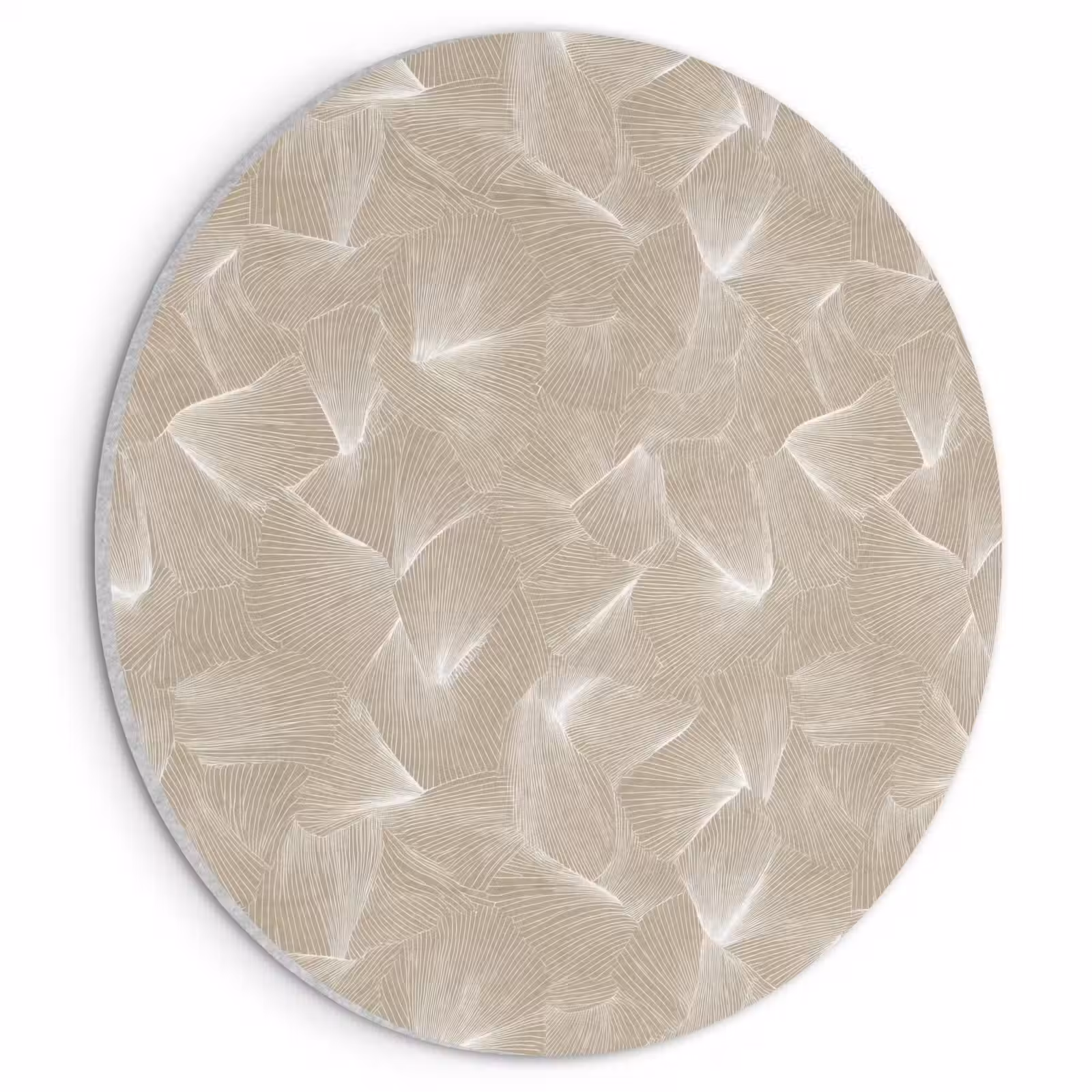 Akoestisch schilderij rond - Organisch - Textuur - Beige — 1