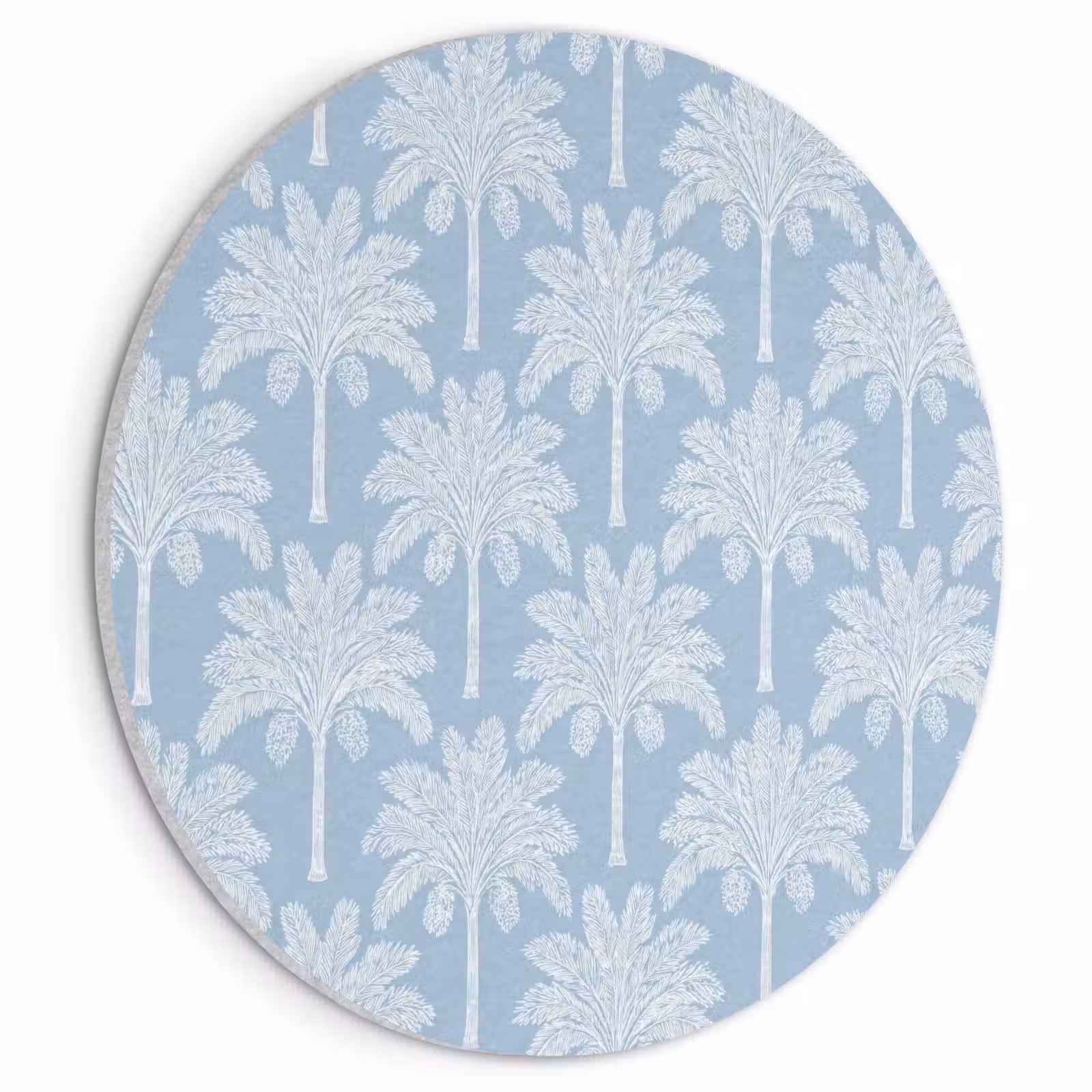 Akoestisch schilderij rond - Palmboom - Modern - Blauw — 1