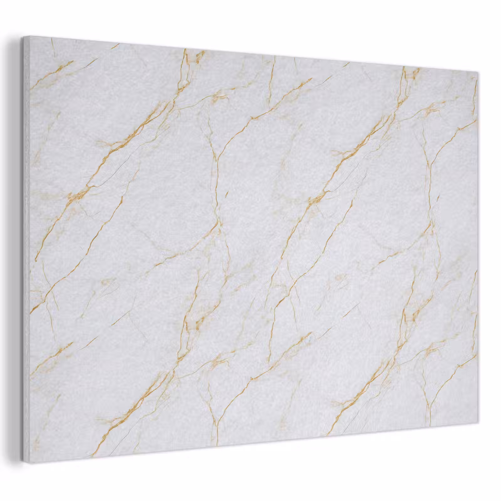 Akoestisch schilderij - Wit - Marmer - Goud - Luxueus — 1
