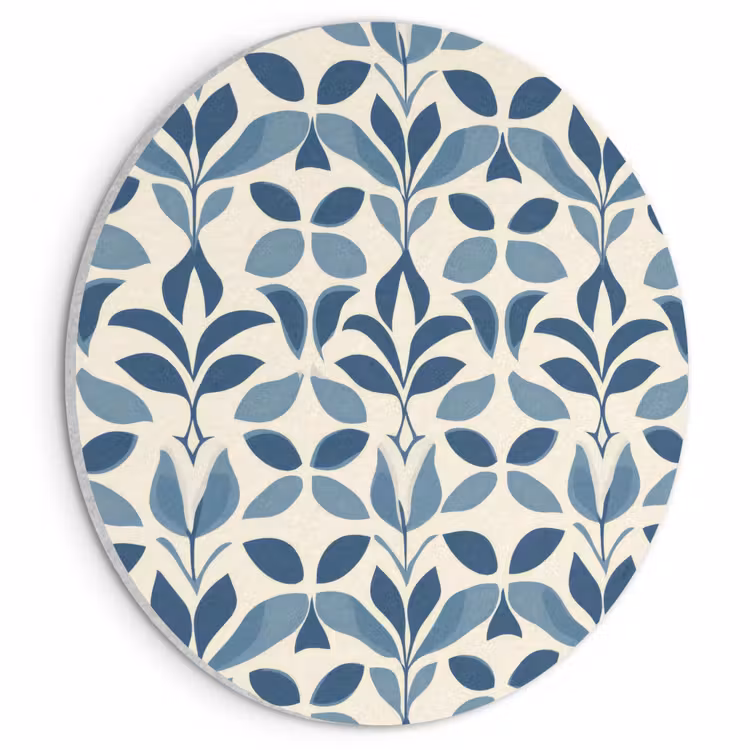 Akoestisch schilderij rond - Flora - Modern - Blauw — 1