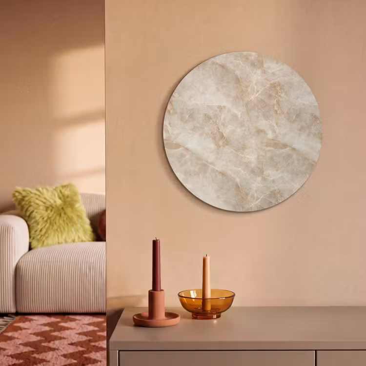 Akoestisch schilderij rond - Lichtbeige - Onyx - Subtiel — 3