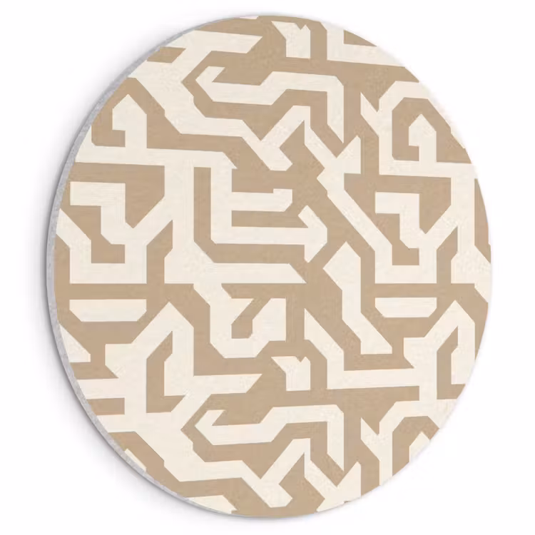 Akoestisch schilderij rond - Modern - Abstract - Beige — 1