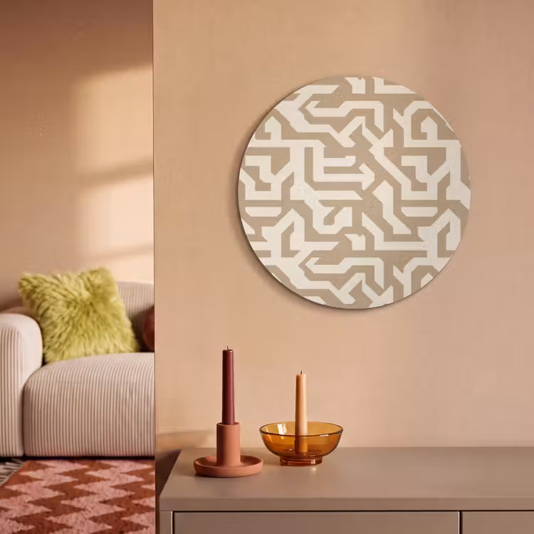 Akoestisch schilderij rond - Modern - Abstract - Beige — 3
