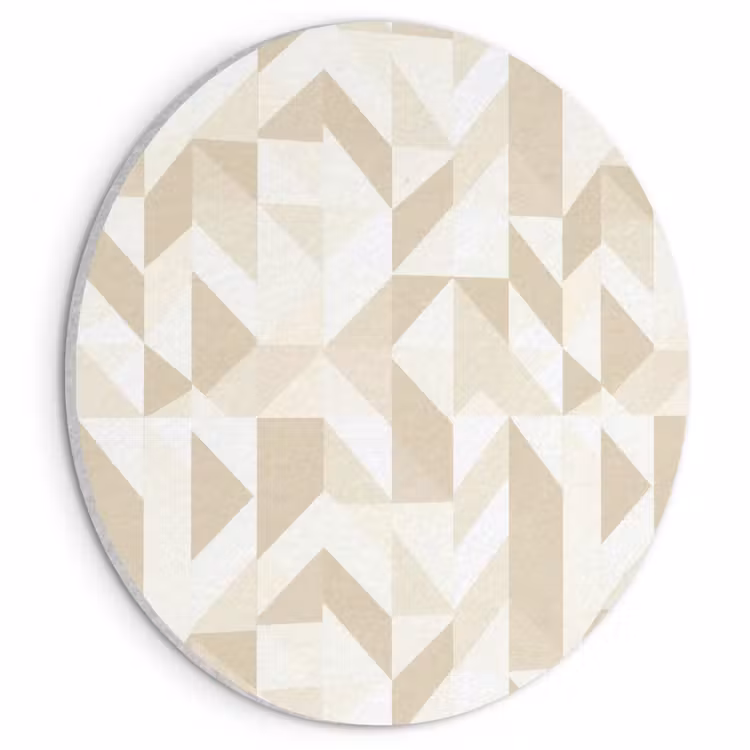 Akoestisch schilderij rond - Modern - Abstract - Beige — 1