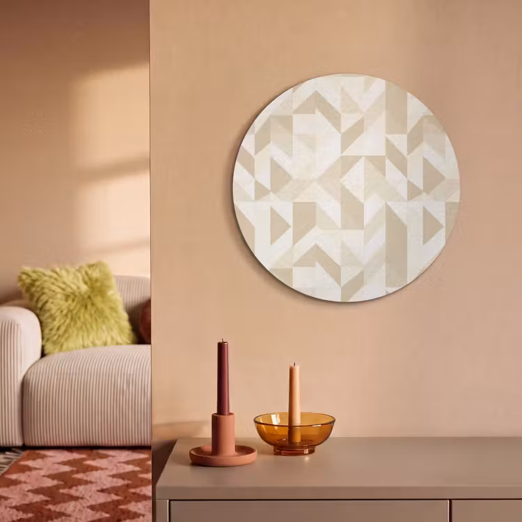 Akoestisch schilderij rond - Modern - Abstract - Beige — 3
