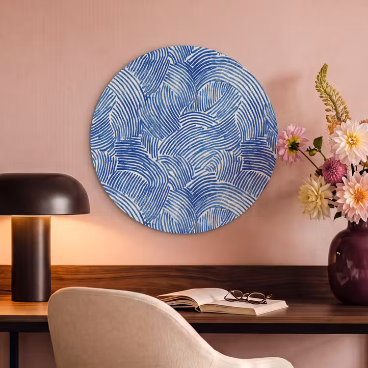 Akoestisch schilderij rond - Modern - Abstract - Blauw — 2