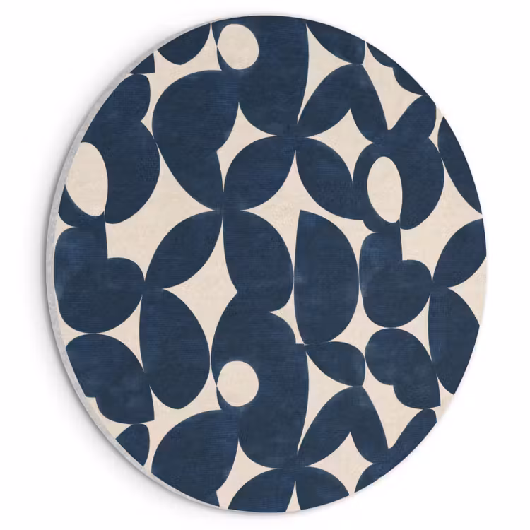 Akoestisch schilderij rond - Modern - Geometrisch - Blauw — 1