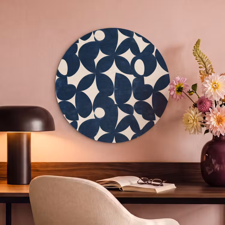 Akoestisch schilderij rond - Modern - Geometrisch - Blauw — 2