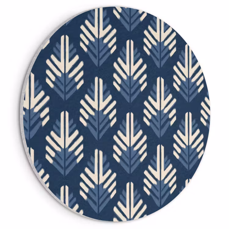 Akoestisch schilderij rond - Modern - Patroon - Blauw — 1