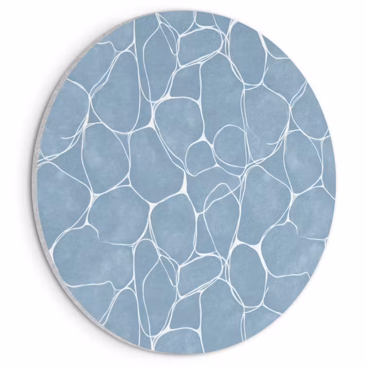 Akoestisch schilderij rond - Organisch - Patroon - Blauw — 1