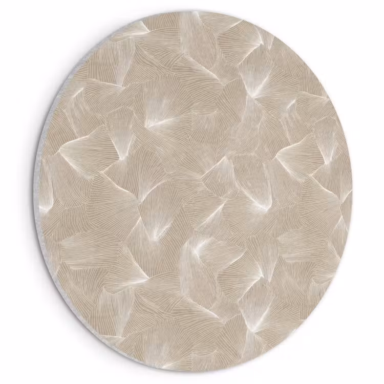 Akoestisch schilderij rond - Organisch - Textuur - Beige — 1