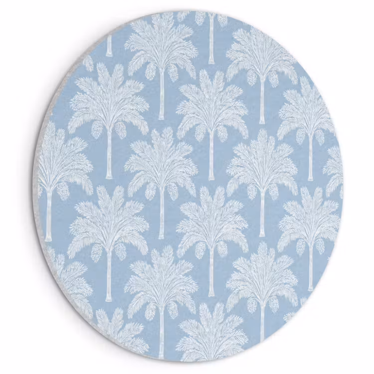 Akoestisch schilderij rond - Palmboom - Modern - Blauw — 1