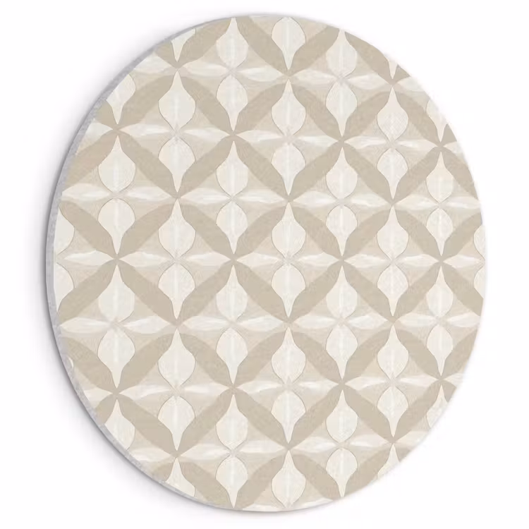 Akoestisch schilderij rond - Patroon - Klassiek - Beige — 1
