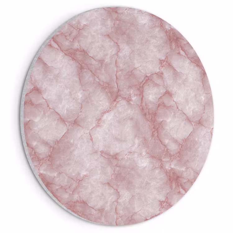Akoestisch schilderij rond - Roze - Kwartsmarmer - Aders — 1