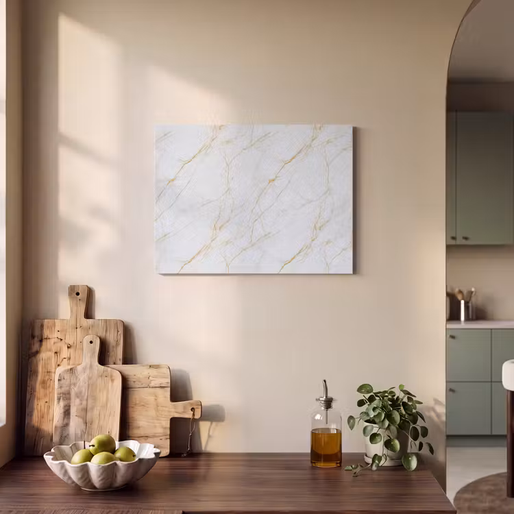 Akoestisch schilderij - Wit - Marmer - Goud - Luxueus — 3