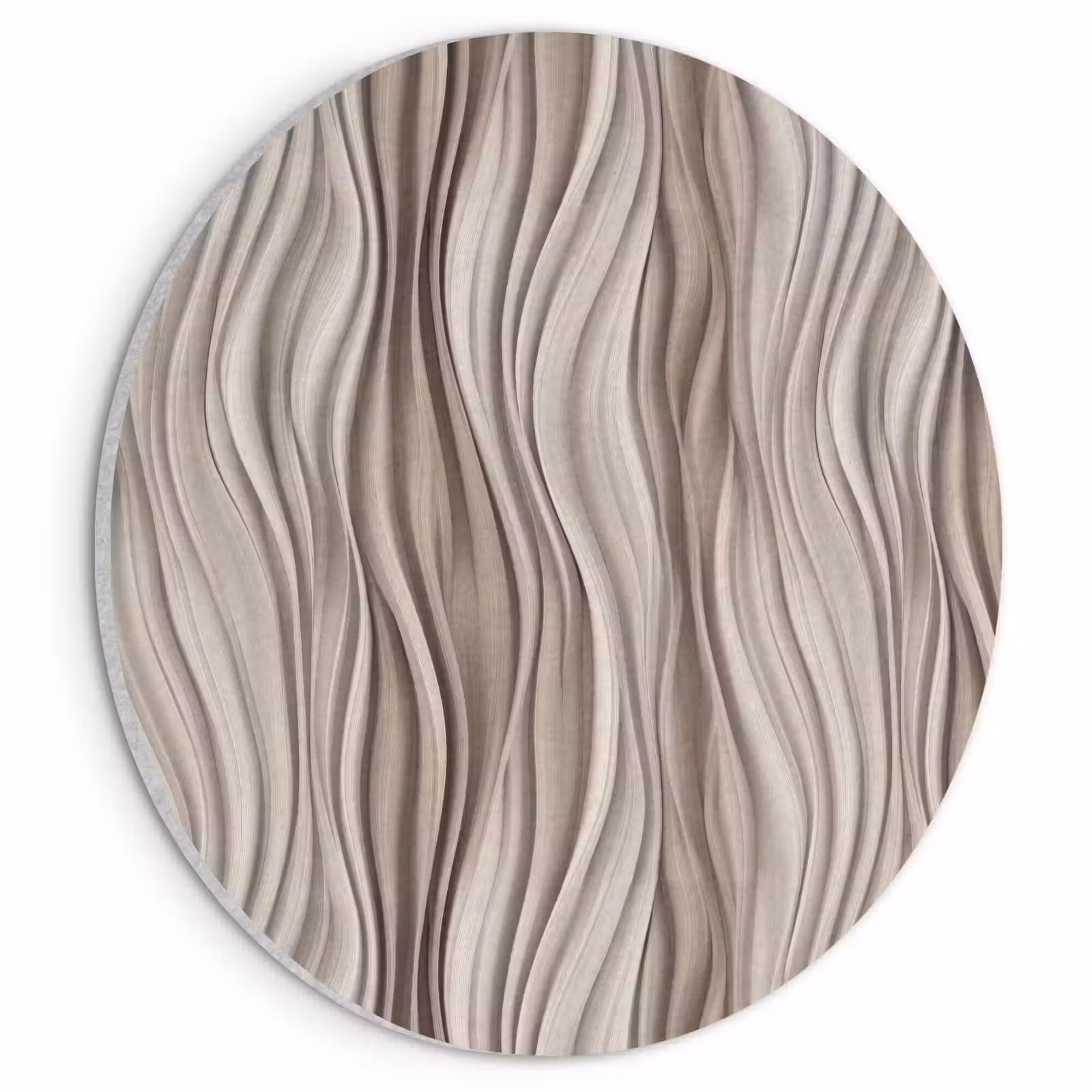 Akoestisch schilderij rond - Golven - 3D - Crème — 1