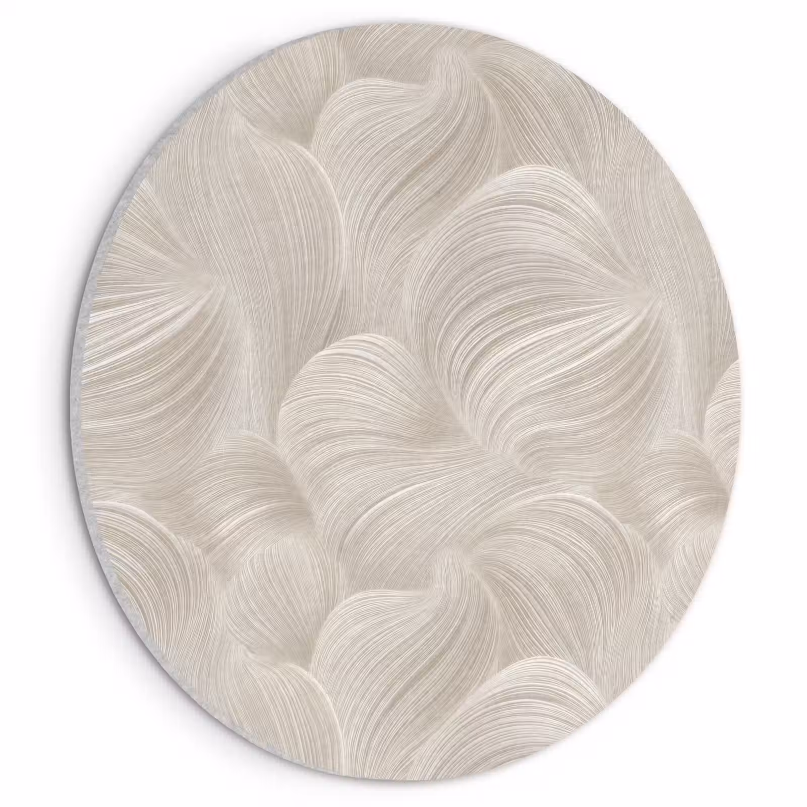 Akoestisch schilderij rond - Lijnen - Waaier - Beige — 1