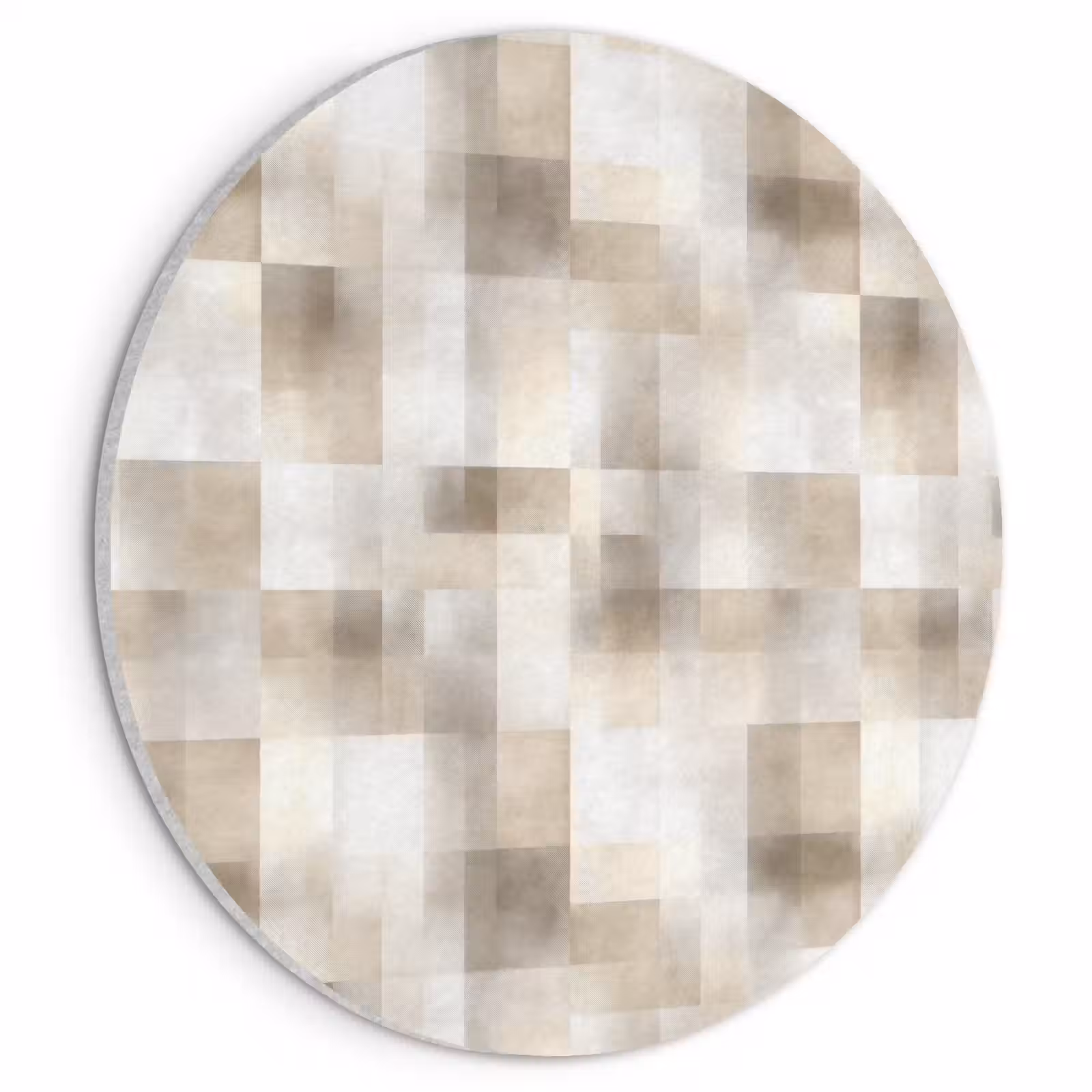 Akoestisch schilderij rond - Textuur - Linnen - Beige — 1