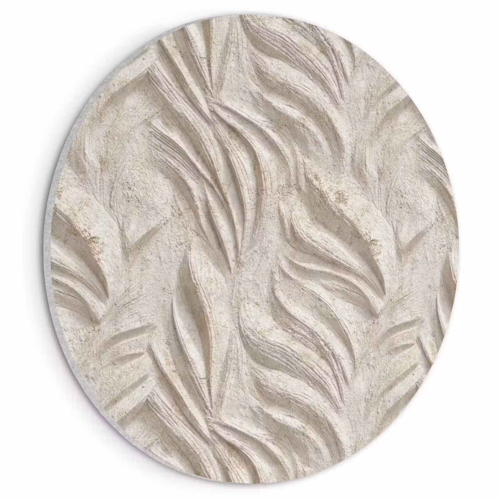 Akoestisch schilderij rond - Textuur - Reliëf - Beige — 1