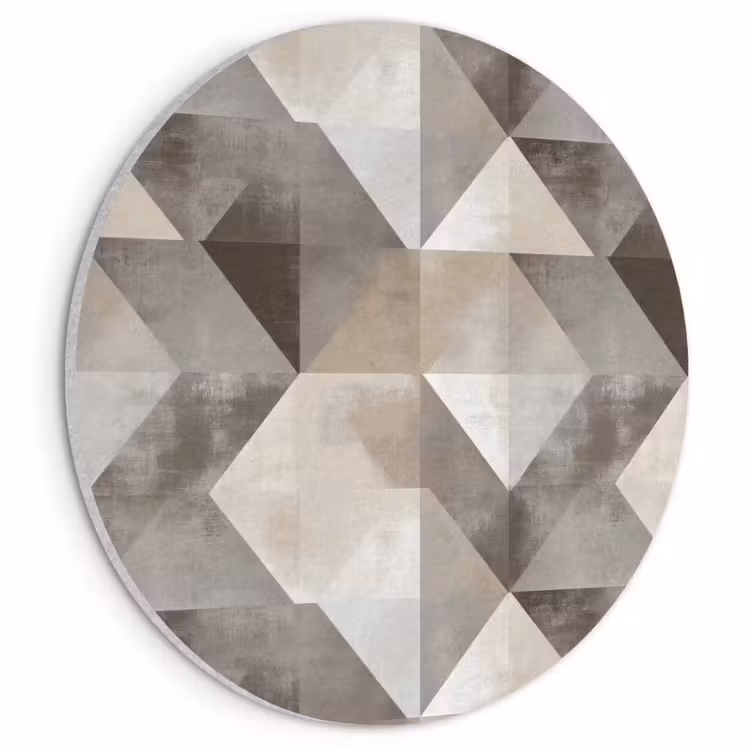 Akoestisch schilderij rond - Geometrisch - Motief - Aardetinten — 1