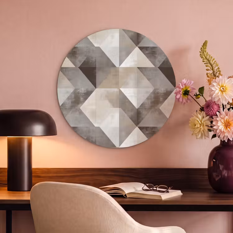 Akoestisch schilderij rond - Geometrisch - Motief - Aardetinten — 2