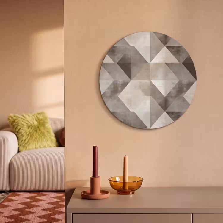 Akoestisch schilderij rond - Geometrisch - Motief - Aardetinten — 3