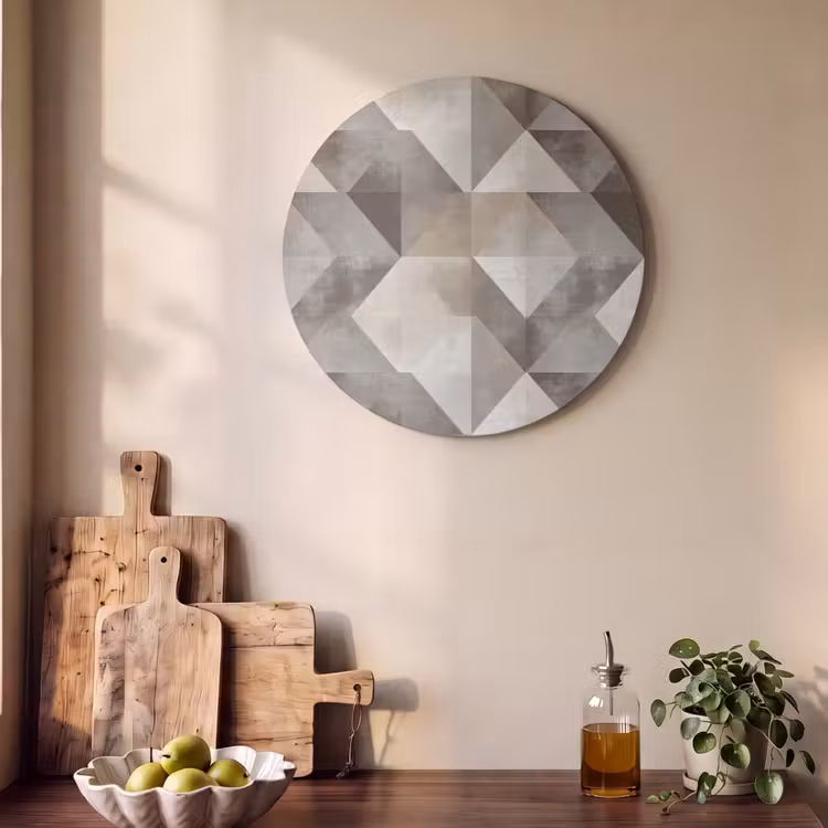 Akoestisch schilderij rond - Geometrisch - Motief - Aardetinten — 4