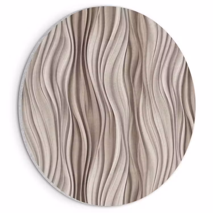 Akoestisch schilderij rond - Golven - 3D - Crème — 1