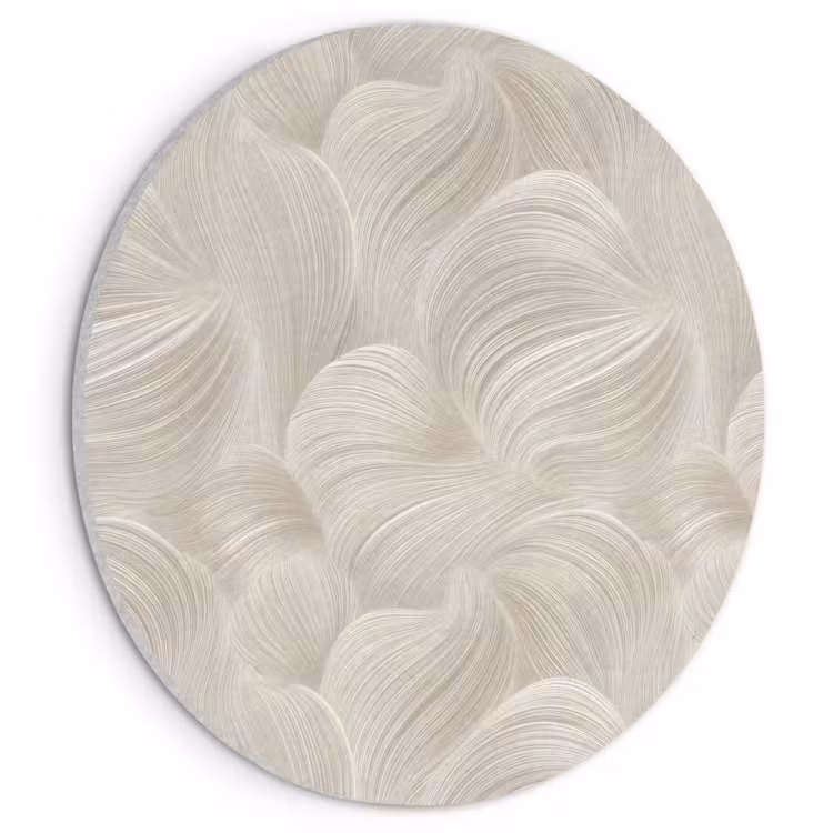 Akoestisch schilderij rond - Lijnen - Waaier - Beige — 1