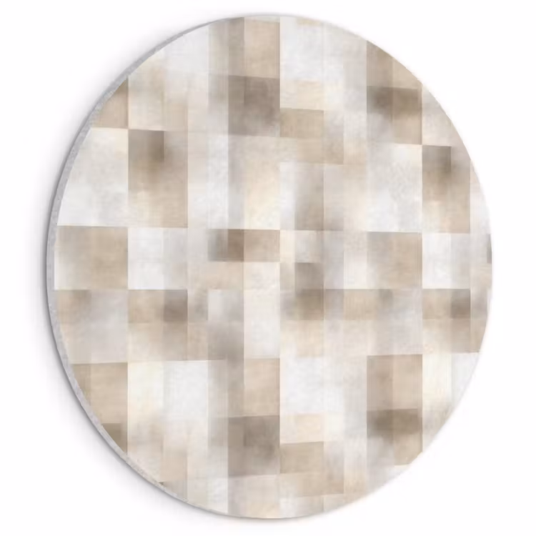 Akoestisch schilderij rond - Textuur - Linnen - Beige — 1