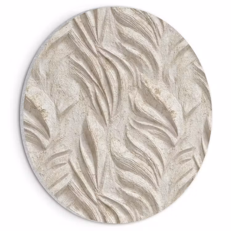 Akoestisch schilderij rond - Textuur - Reliëf - Beige — 1