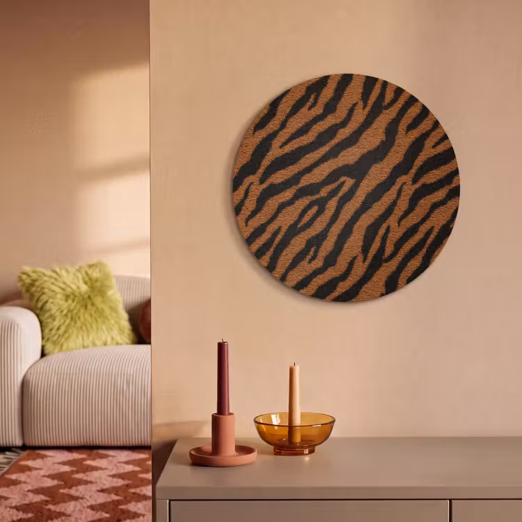 Akoestisch schilderij rond - Tijger - Zwart - Vacht — 3
