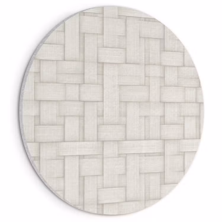 Akoestisch schilderij rond - Vlechtwerk - Banen - Beige — 1