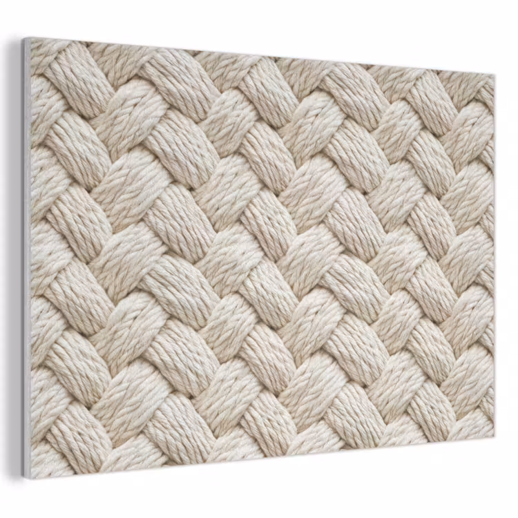 Akoestisch schilderij - Touw - Gebreid - Beige — 1