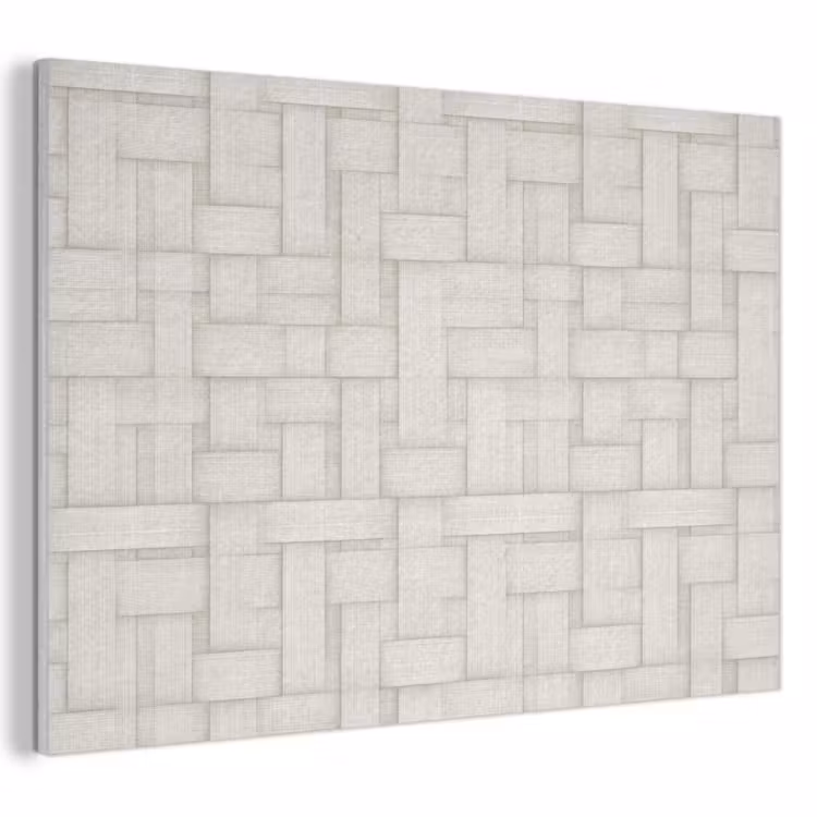 Akoestisch schilderij - Vlechtwerk - Banen - Beige — 1