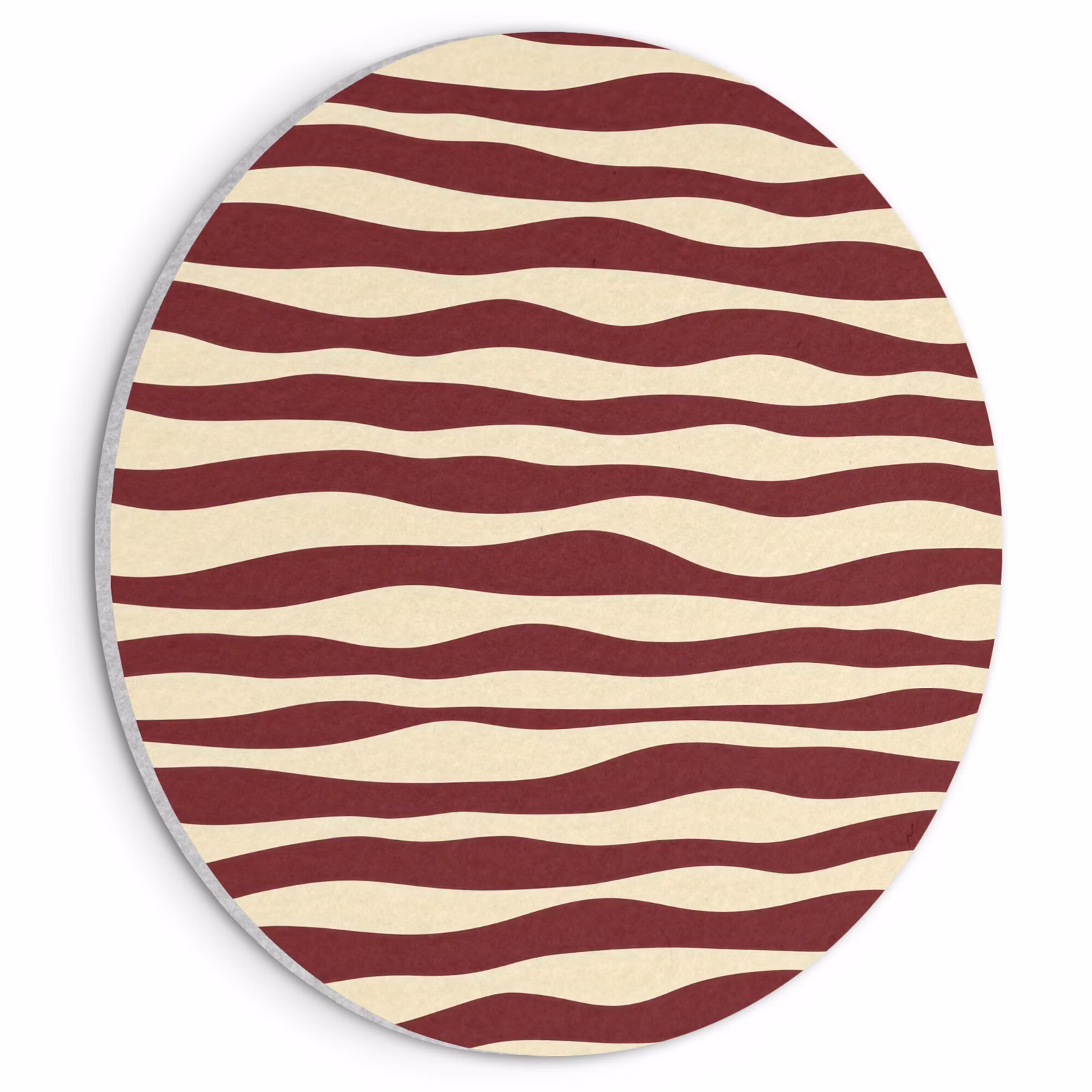 Akoestisch schilderij rond - Golven - Rood - Patroon - Crème — 1