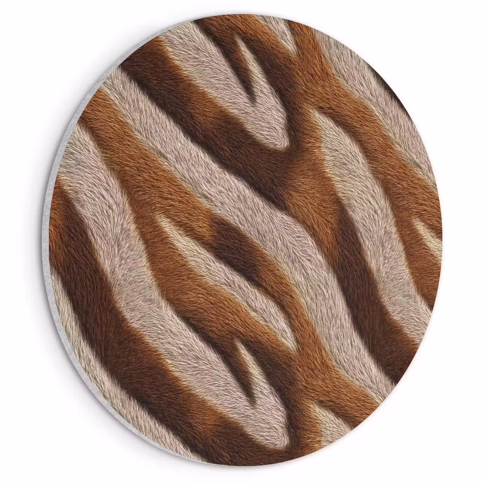 Akoestisch schilderij rond - Zebra - Bruin - Patroon — 1