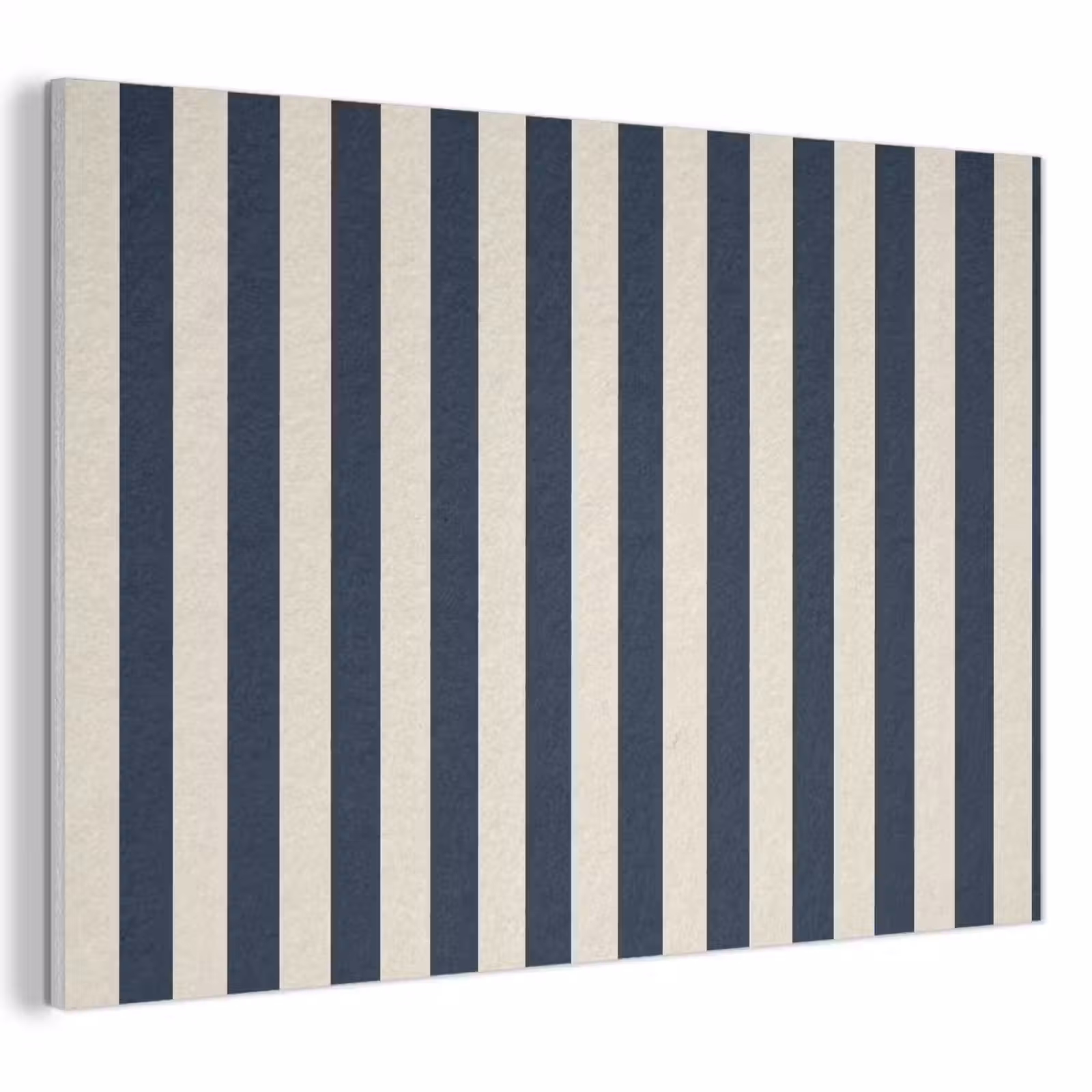 Akoestisch schilderij - Verticale strepen - Blauw - Crème — 1