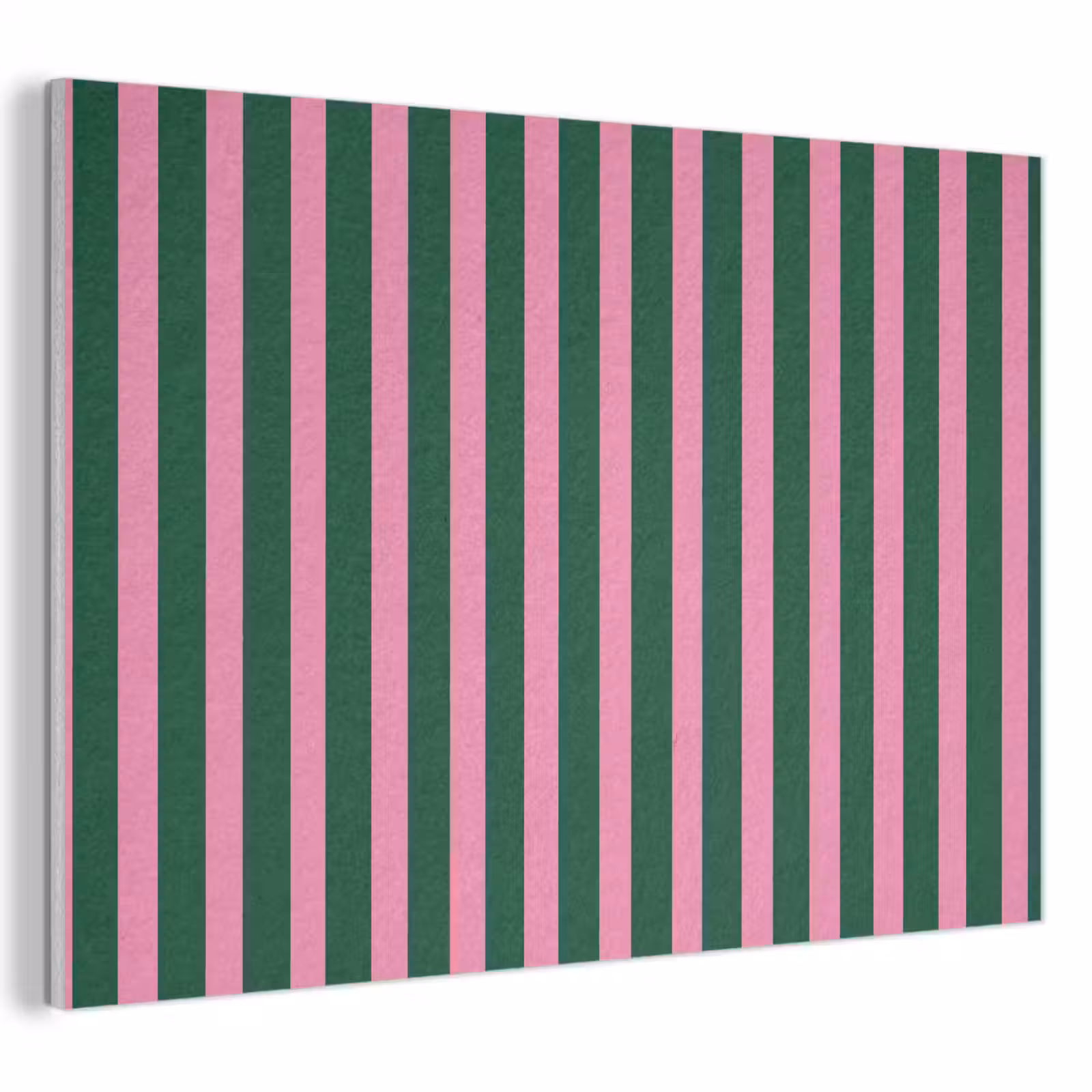 Akoestisch schilderij - Verticale strepen - Groen - Roze — 1