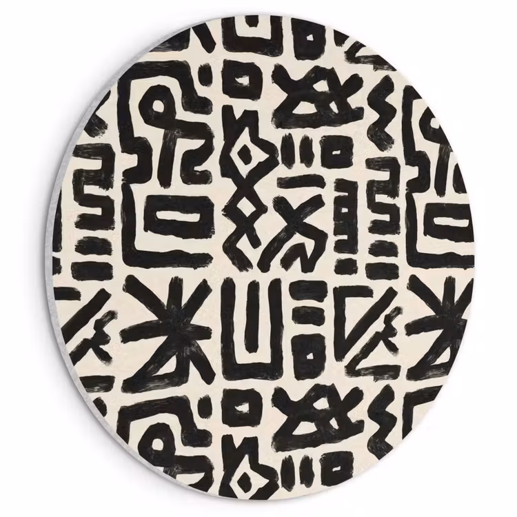 Akoestisch schilderij rond - Geometrisch - Figuren - Zwart — 1