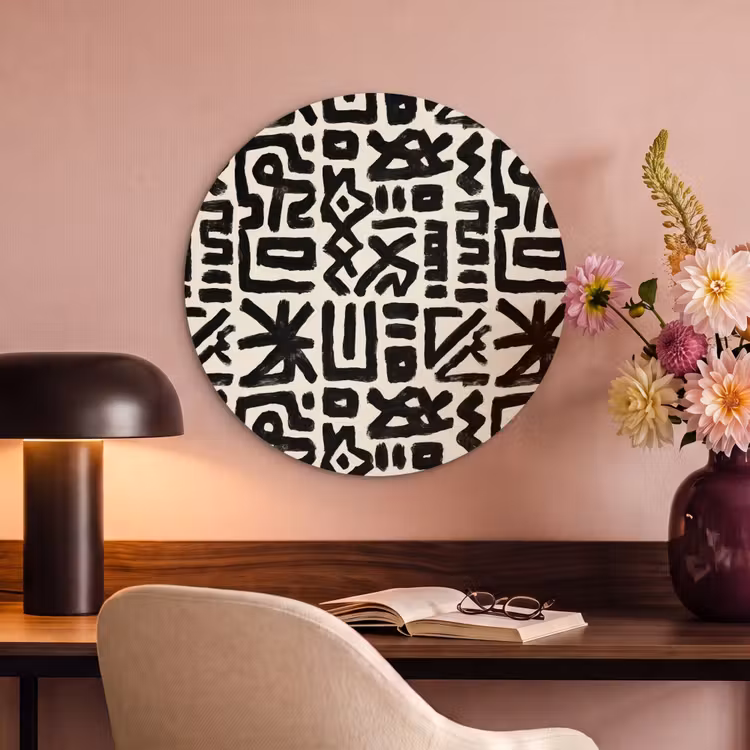 Akoestisch schilderij rond - Geometrisch - Figuren - Zwart — 2
