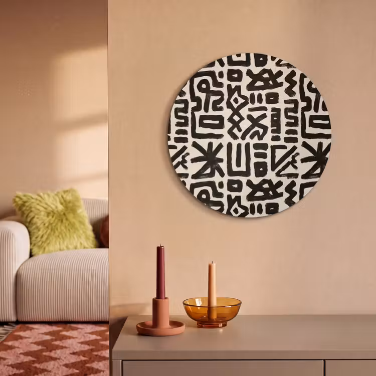 Akoestisch schilderij rond - Geometrisch - Figuren - Zwart — 3