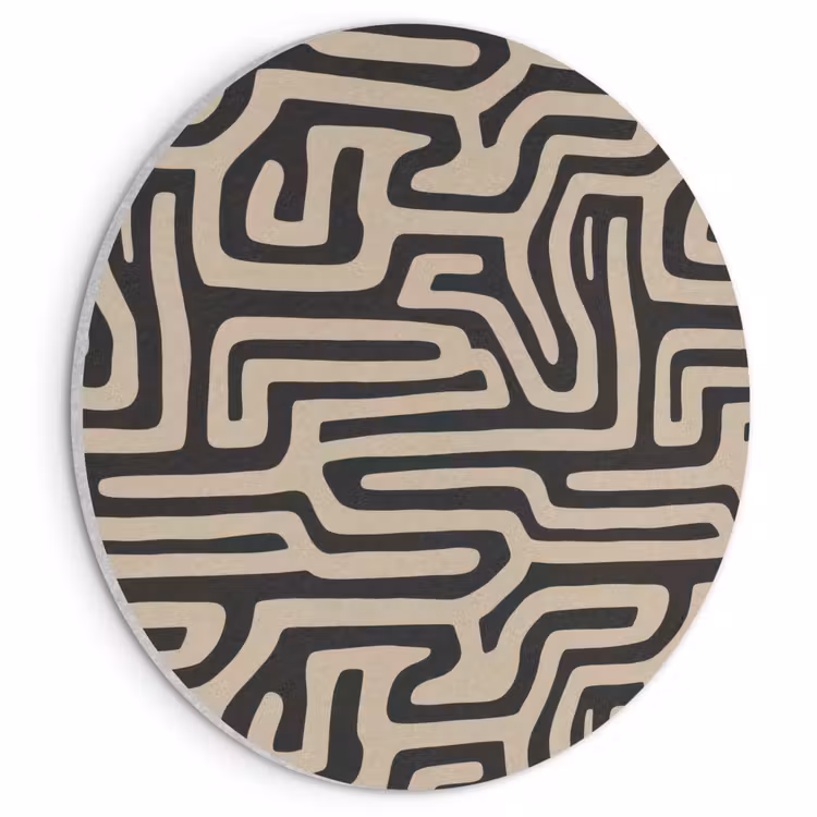 Akoestisch schilderij rond - Grafisch - Lijnen - Zwart — 1