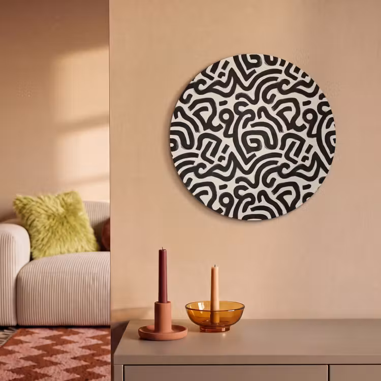 Akoestisch schilderij rond - Modern - Abstract - Zwart — 3