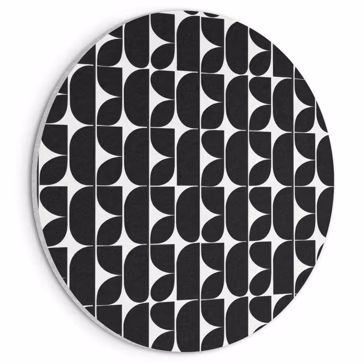 Akoestisch schilderij rond - Modern - Geometrisch - Zwart — 1