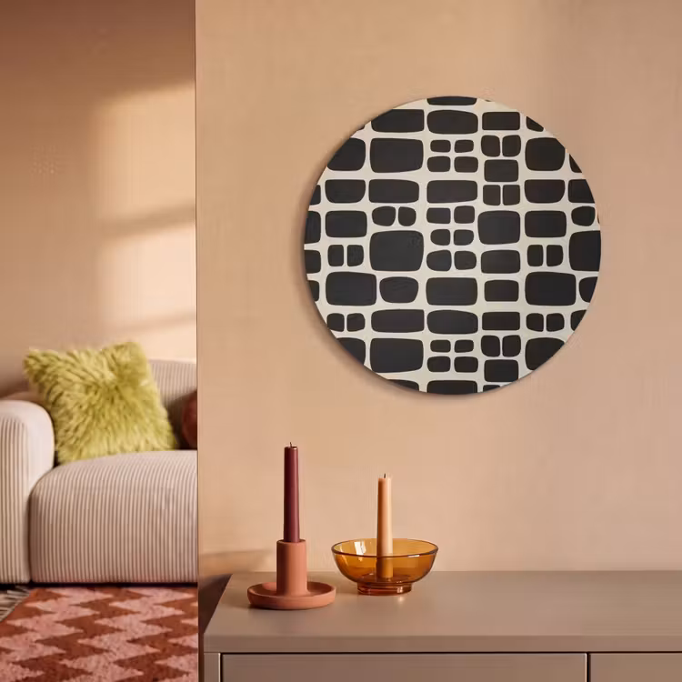 Akoestisch schilderij rond - Modern - Organisch - Zwart — 3
