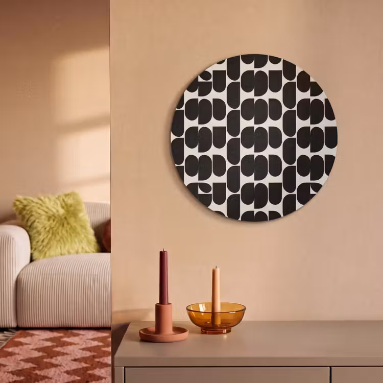 Akoestisch schilderij rond - Modern - Patroon - Zwart — 3