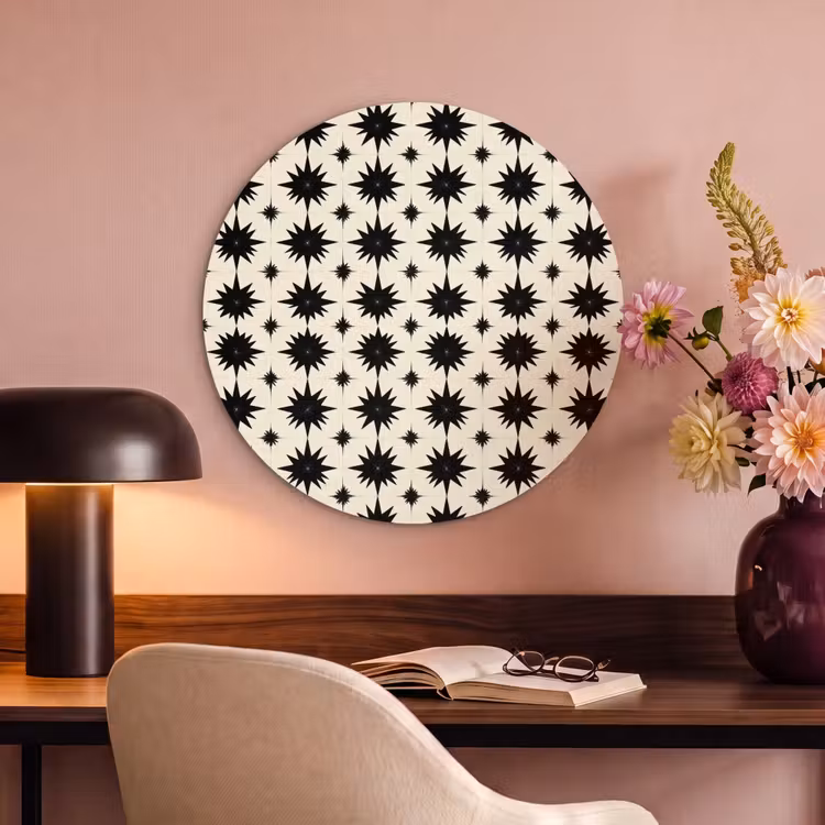 Akoestisch schilderij rond - Stervormen - Geometrisch - Zwart — 2